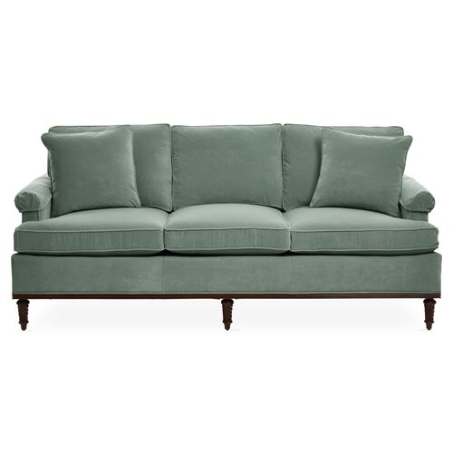 Sage Green Velvet Sofa