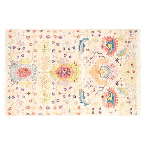 4'x6' Liam Hand-Knotted Rug, Ivory~P77456280