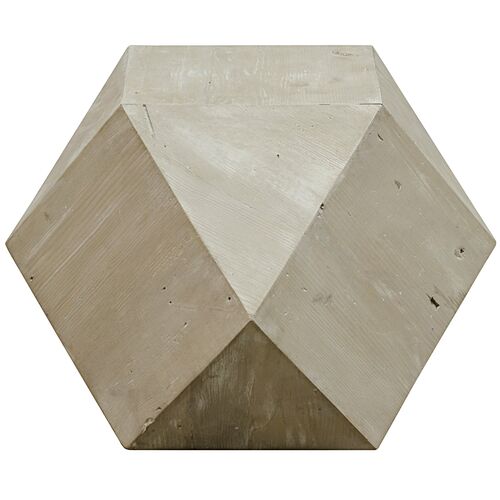 Icosahedron Side Table, Graywash~P77360942