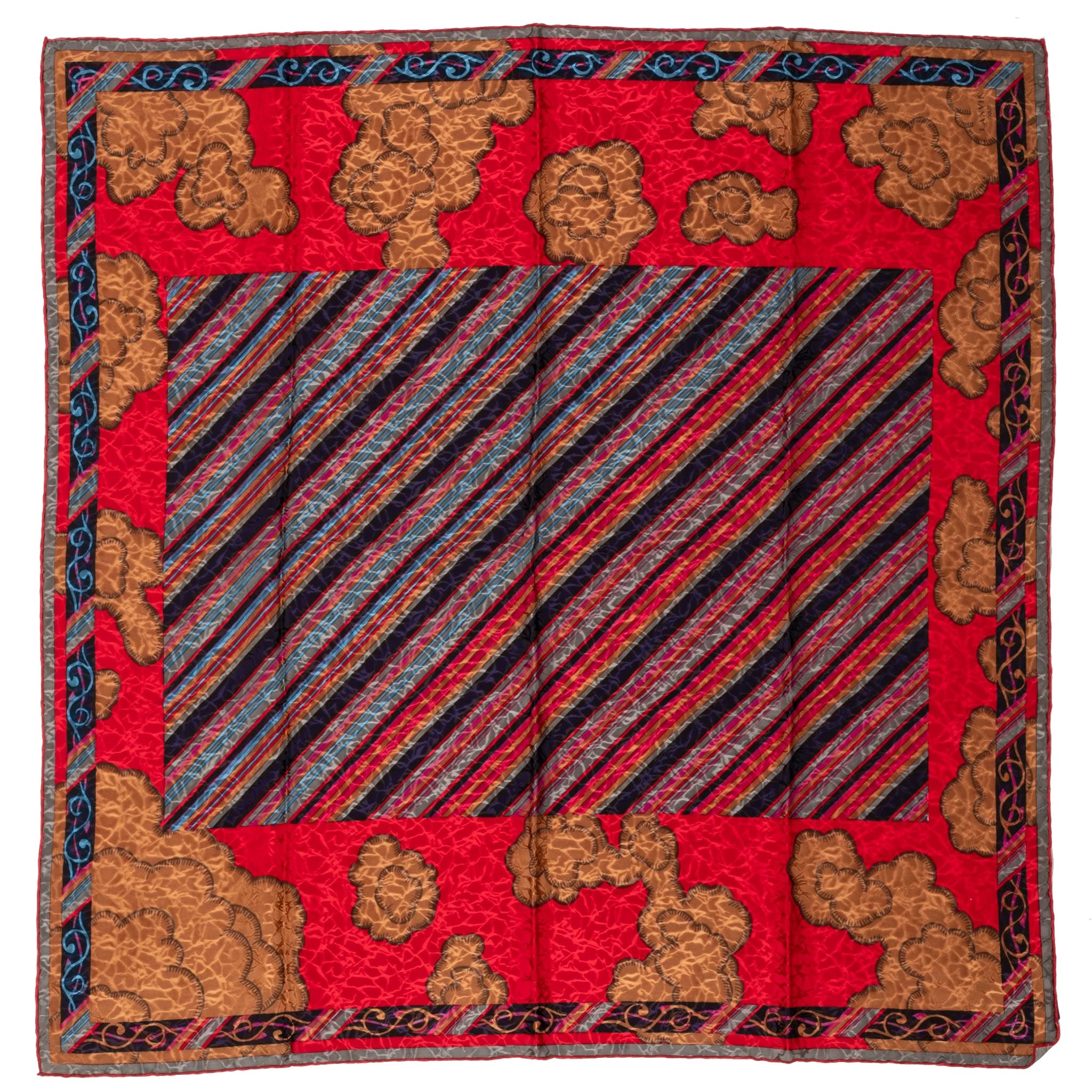 Lanvin Red Silk Striped Scarf~P77592280