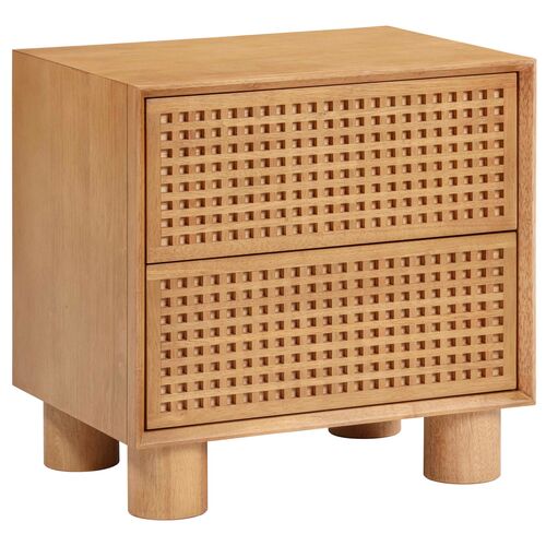 Paisley Rubberwood Nightstand, Natural