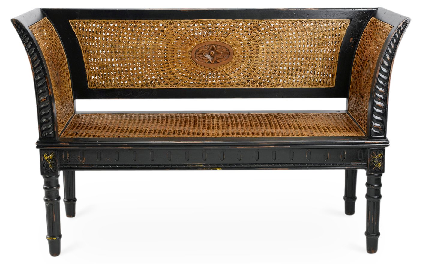 Black and cane bench discount