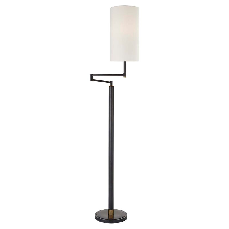 Anton Large Swing-Arm Floor Lamp, Bronze/Brass