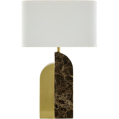 Ivor Marble Table Lamp, Natural/Brass