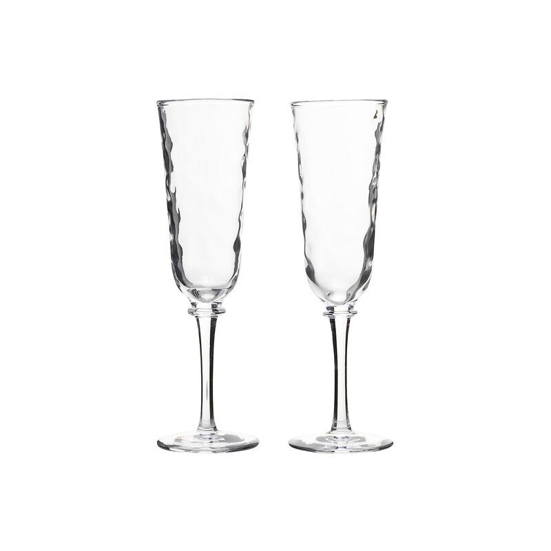 S/2 Carine Champagne Flutes, Clear