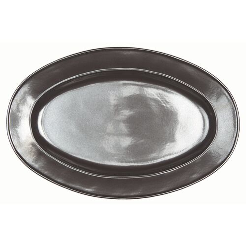 Stoneware Oval Serving Platter, Pewter~P77431098