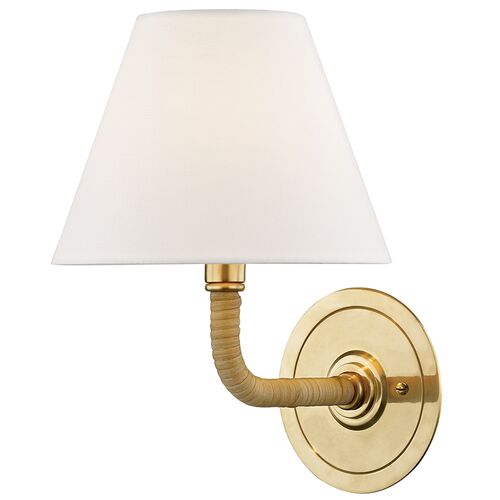 Curves No.1 Wall Sconce, Bamboo/Aged Brass