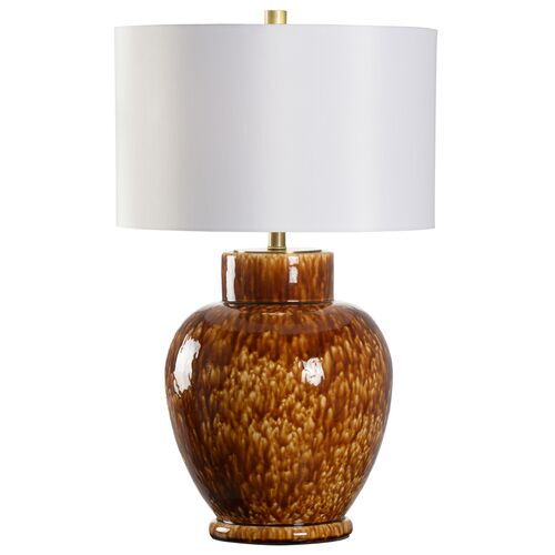 Jennifer Tortoise Ceramic Table Lamp, Brown