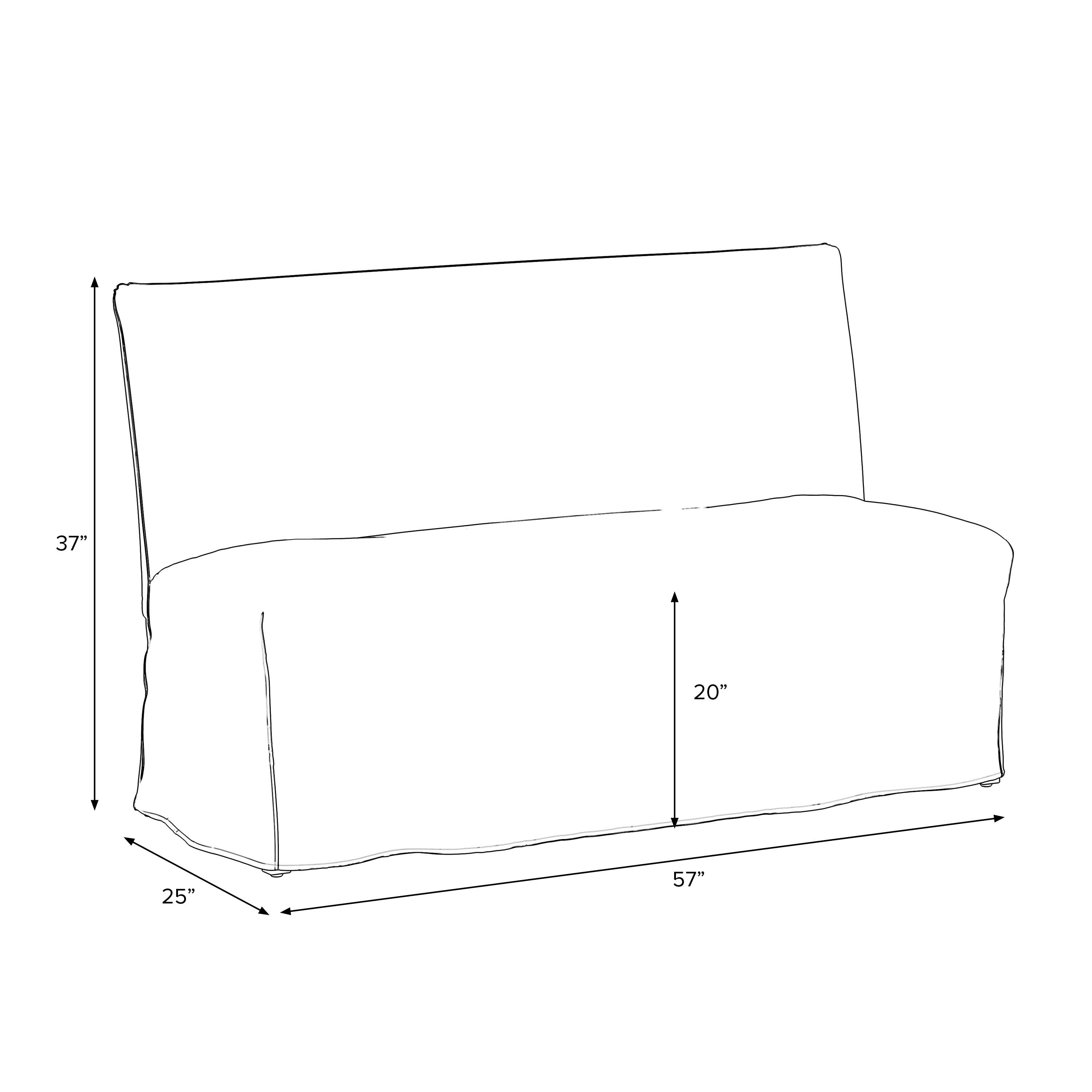 Edith Slipcover Dining Banquette, Cerifera Palm