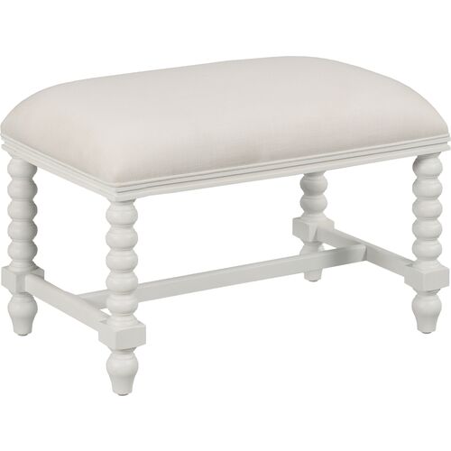 Roscoe Spindle Bench/Ottoman, Alabaster/White~P111120004