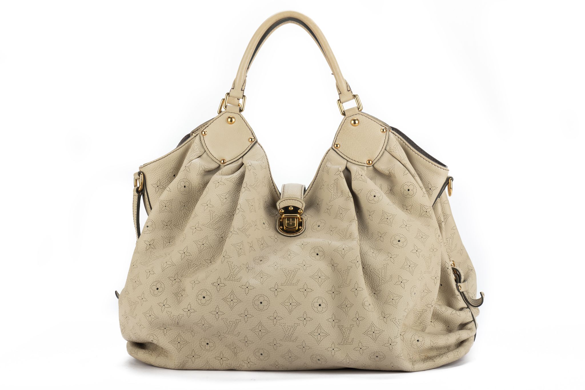Louis Vuitton - Authenticated Mahina Handbag - Leather Beige for Women, Good Condition