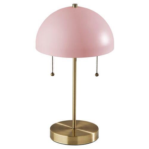 Finn Table Lamp, Antique Brass/Pink~P77620324