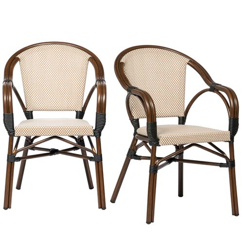 S/2 Tavola Indoor/Outdoor Stacking Armchairs