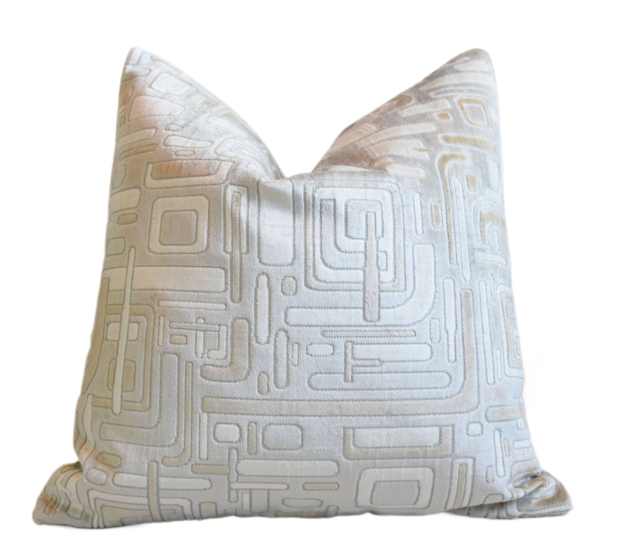 Contemporary Geometric Velvet Pillow~P77685359