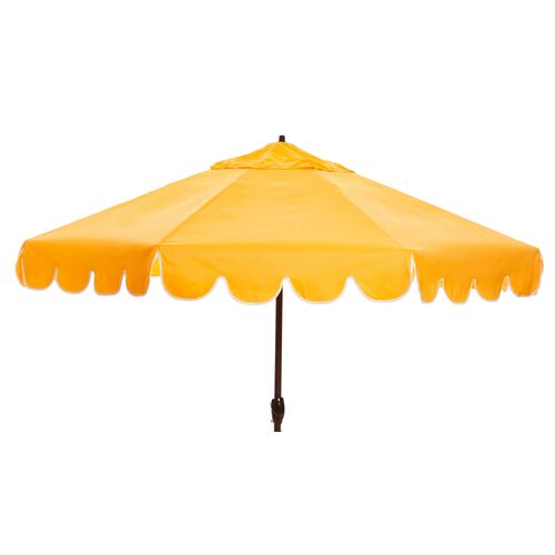Phoebe Scallop-Edge Patio Umbrella, Yellow~P77326359