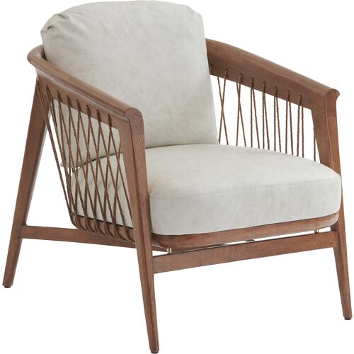 Palm Desert Davita Leather Chair, Natural/Cream~P111120180