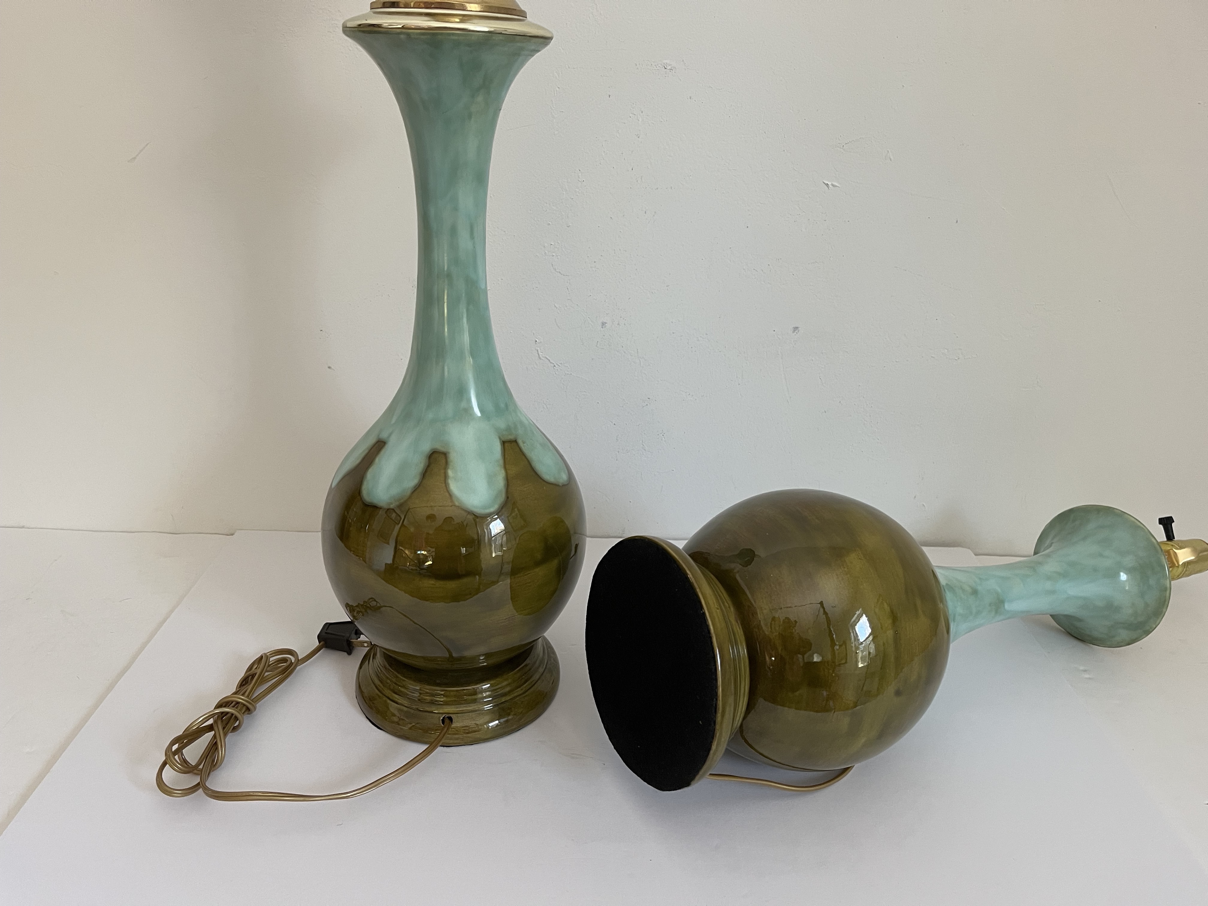 1960s Drip Glaze Lamps, Pair~P77687801