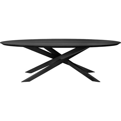 Mikado Oval Dining Table, Black Oak~P111126007