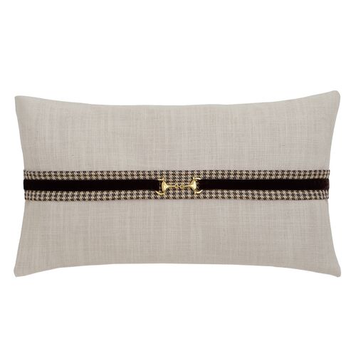 Carrie Buckle Lumbar Pillow, Beige