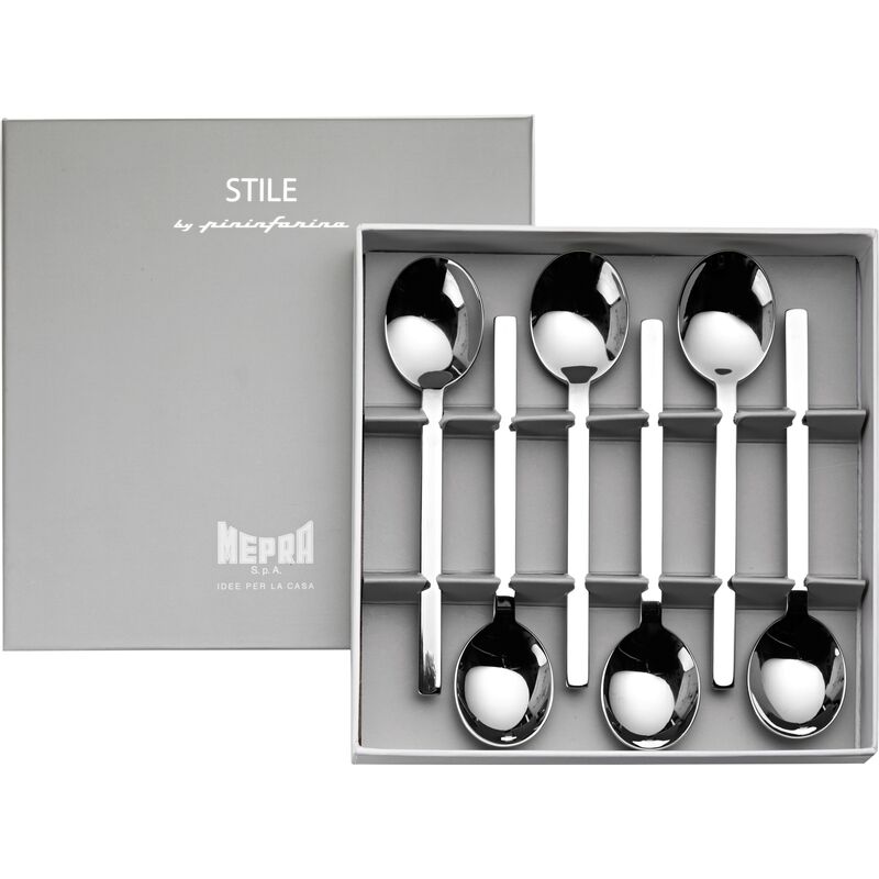 S/6 Stile Coffee Spoons, Stainless Steel
