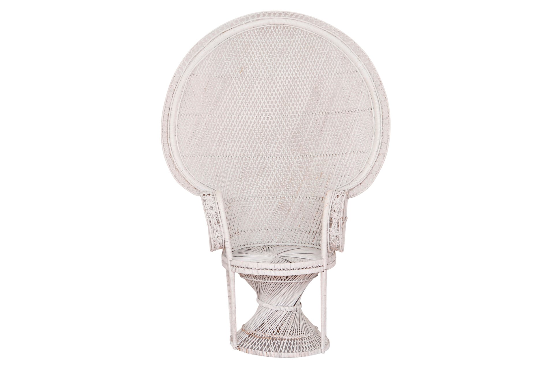 Iconic Wicker Peacock Chair in White~P77614146