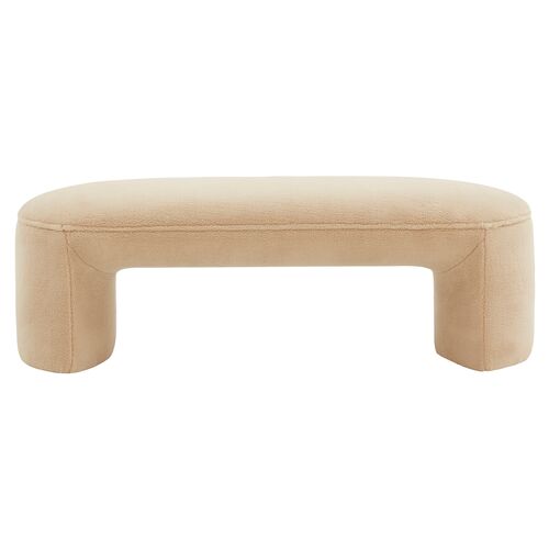 Lysta Faux Shearling Bench