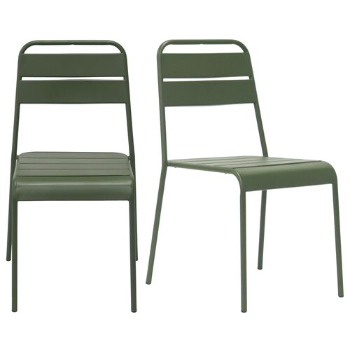 S/2 Terrafirma Outdoor Steel Side Chairs