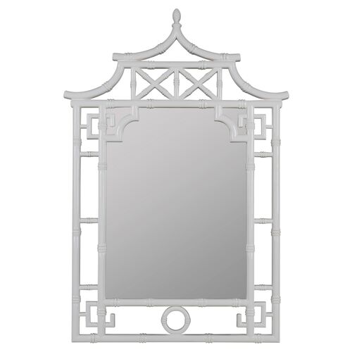 Isla Chinoiserie Wall Mirror, White~P77101780