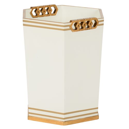 Oliver Honeycomb Wooden Wastebasket