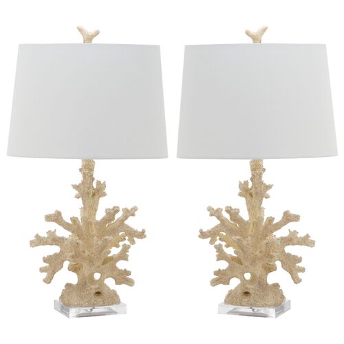 S/2 Coral Branch Table Lamps, Natural~P46309365