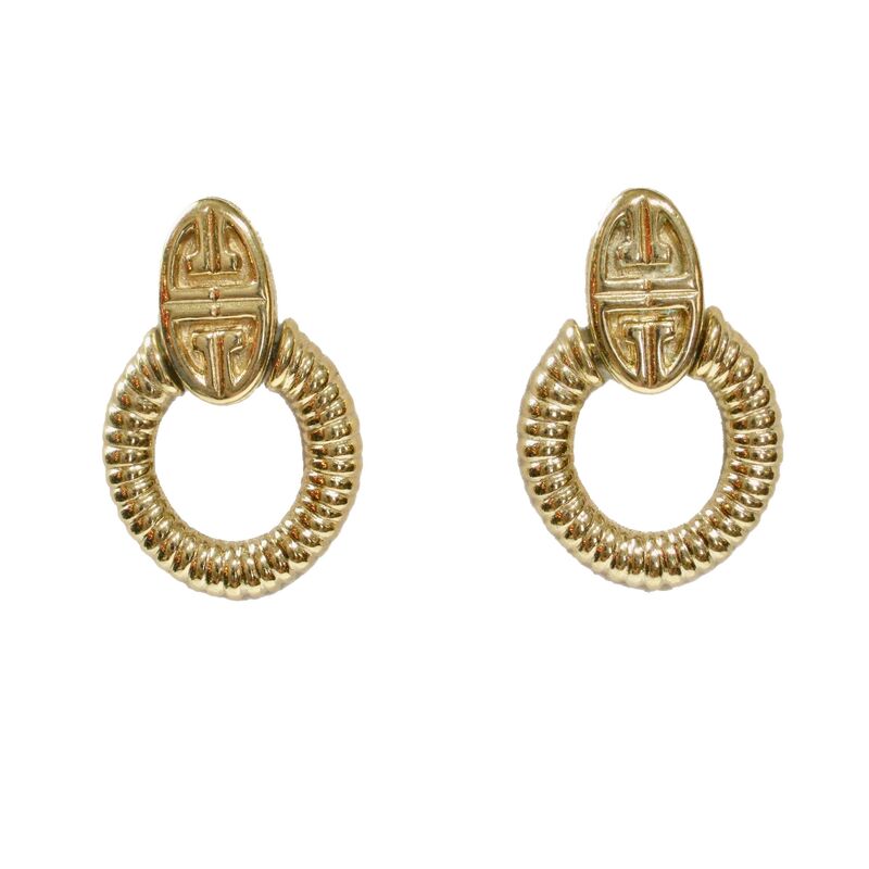 1980s Givenchy Carved Knocker Earrings