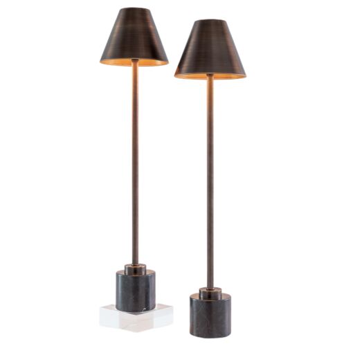 S/2 Parliament Marble Buffet Lamps