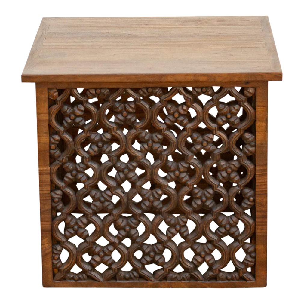 Mid-Century Style Carved Floral Table~P77709496