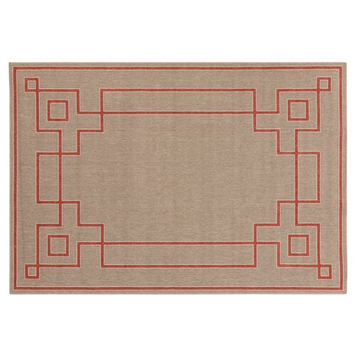 Richmond Outdoor Rug, Neutral/Red~P76661937