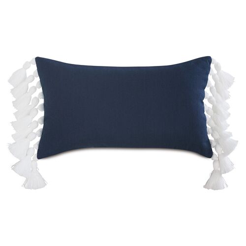 Callie 13x22 Outdoor Lumbar Pillow, Indigo/White~P77578692