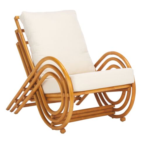 Kaelan Rattan Accent Chair, Natural/White