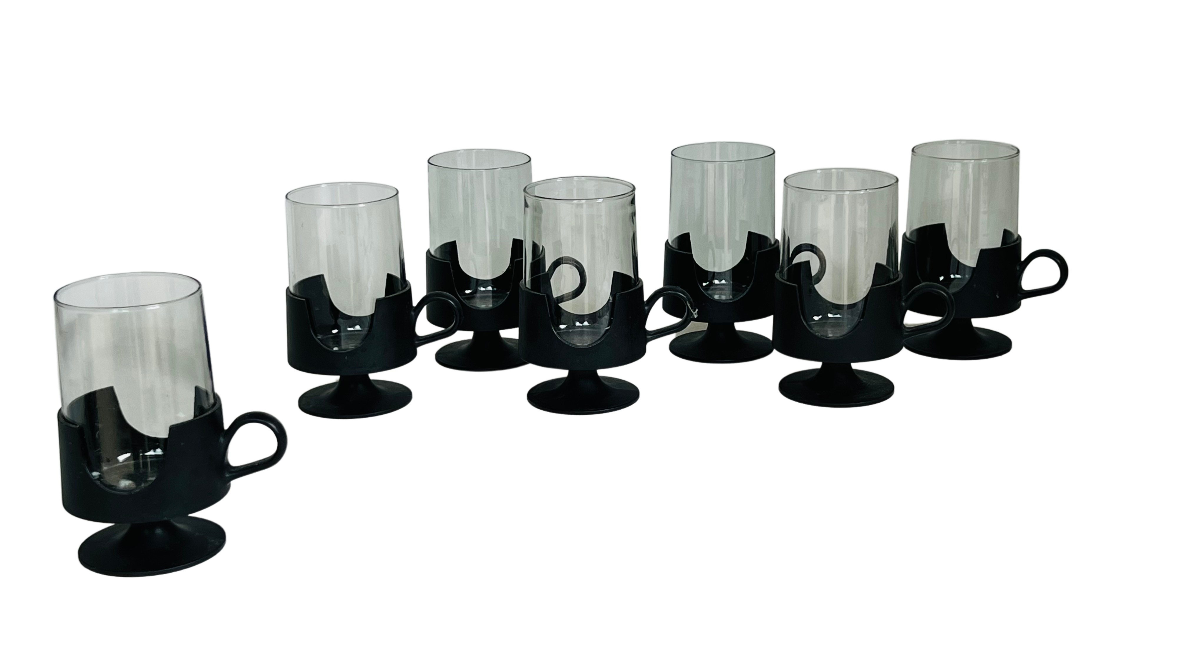 Mid-Century Modern Glass Coffee Cups, S7