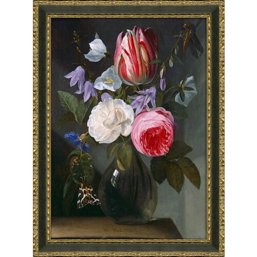 Floral Portrait in Glass Vase~P77519431