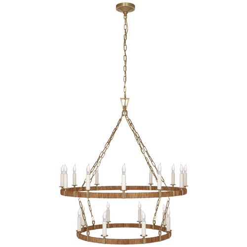 Darlana Rattan Wrapped Two Tier Chandelier Darlana Rattan Wrapped Two Tier Chandelier
