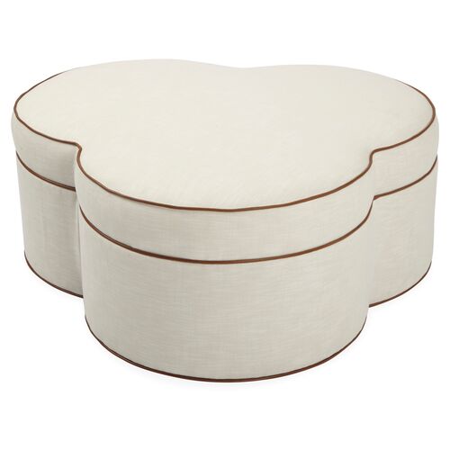 Portsmouth Upholstered Ottoman, Ivory Crypton~P77421612