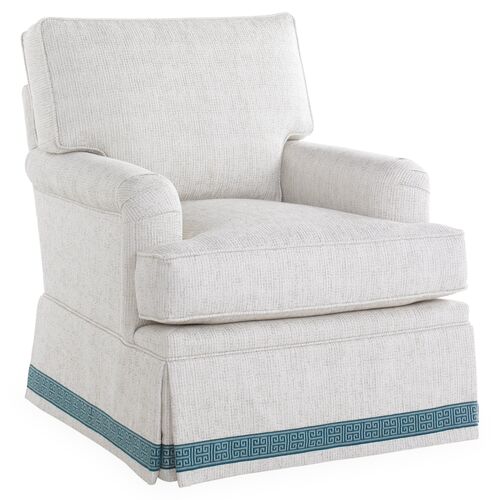 Blue and White Recliner