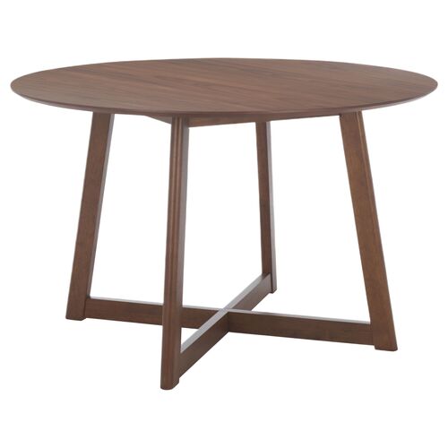 Tyronis 47" Round  Dining Table, Walnut