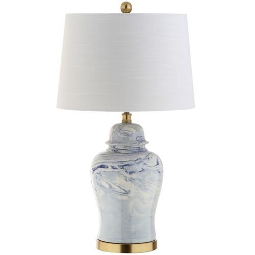 Lucinda Table Lamp, Blue/White