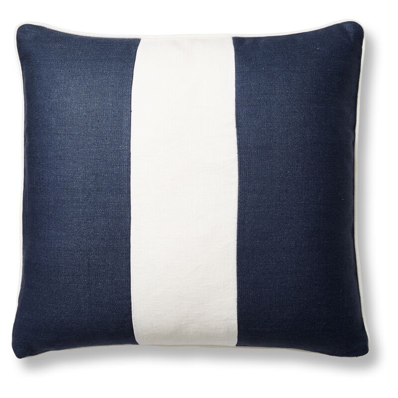 Blakely 20x20 Pillow, Navy/White