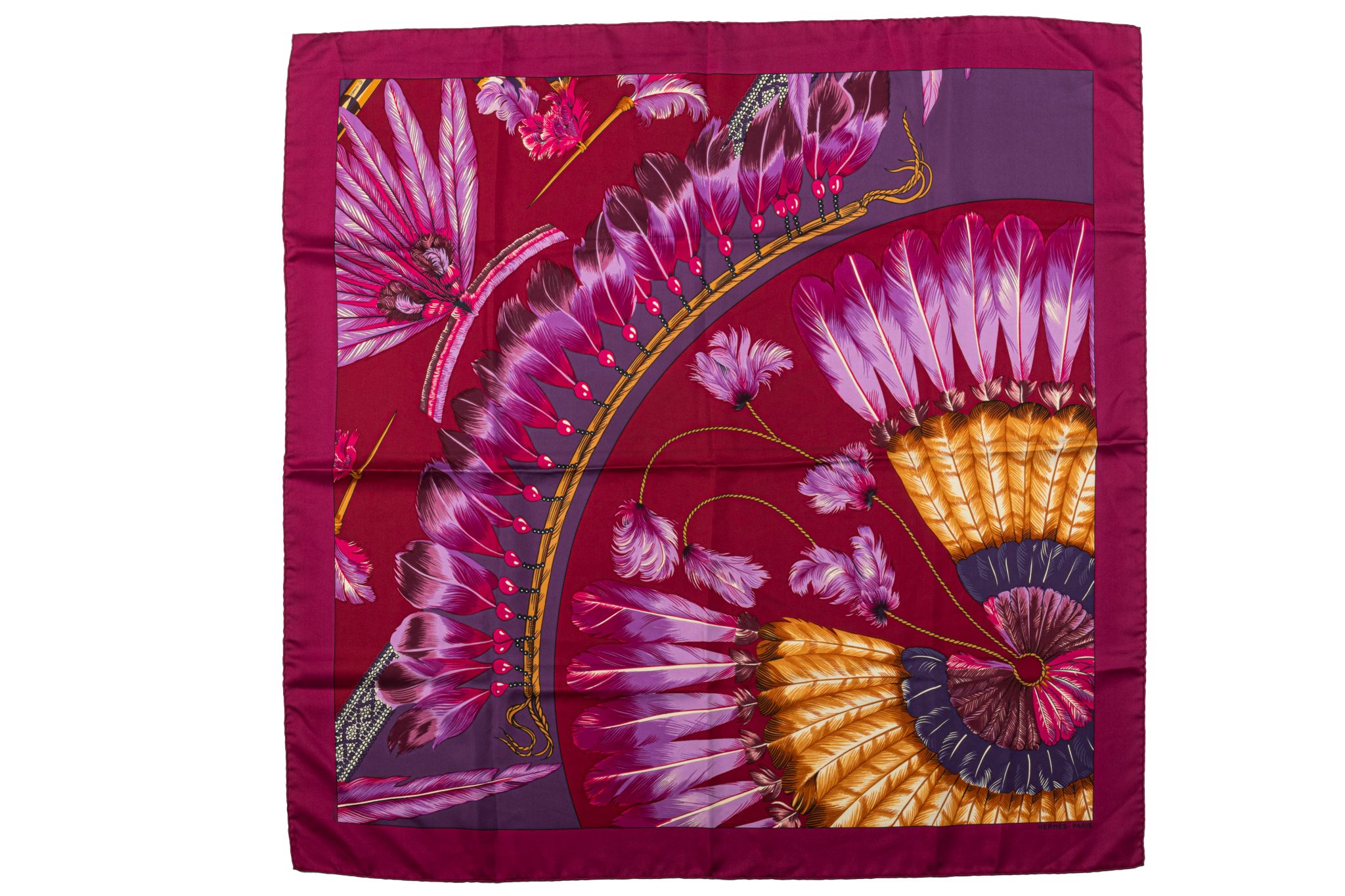 Hermès Brazil Purple Silk Scarf~P77659108