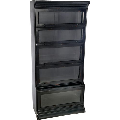 Tyra Five-Door Tall Bookcase, Black~P77654934