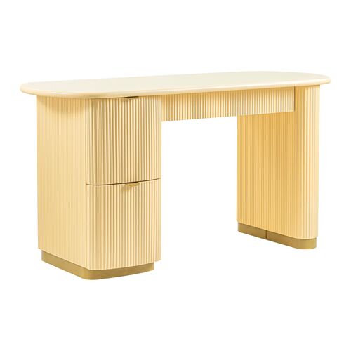 Gracen 3-Drawer Fluted Desk
