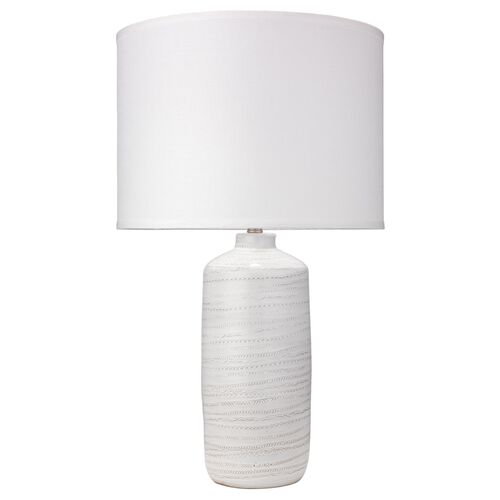Trace Tall Ceramic Table Lamp, White~P77457262
