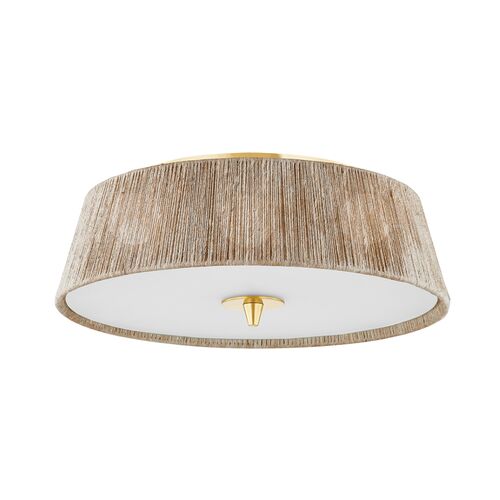 George Abaca Semi Flush, Aged Brass George Abaca Semi Flush, Aged Brass