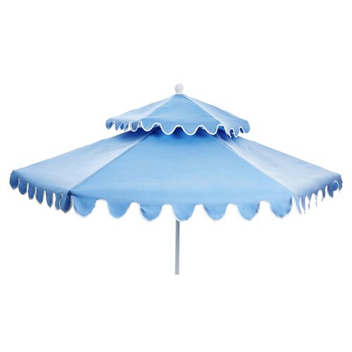 Daiana Two-Tier Patio Umbrella, Light Blue~P77326379
